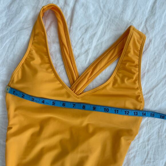 HOLLISTER Solid Orange Criss Cross Back One Piece Swimsuit Size S - Picture 9 of 9